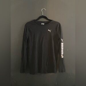 Puma Kids Black Long Sleeve Tee